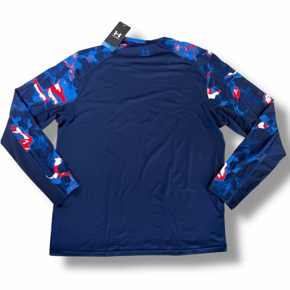 NWT Under Armour Mens Fish Pro Freedom AOP Long Sleeve T-Shirt Midnight Size L - Picture 4 of 16